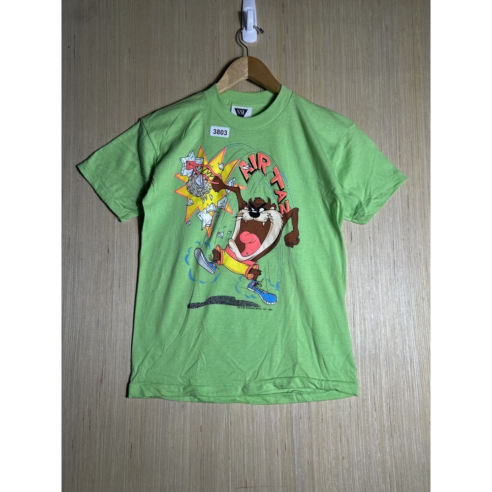 Vintage Air Taz  Shirt Youth Large Green Short Sleeve Boy's 90's Tasmanian Devil